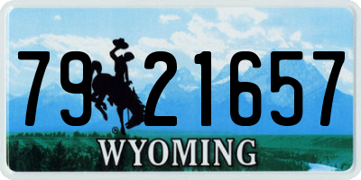WY license plate 7921657