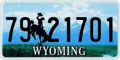 WY license plate 7921701