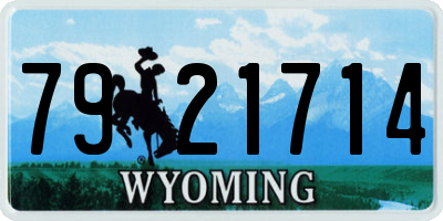 WY license plate 7921714