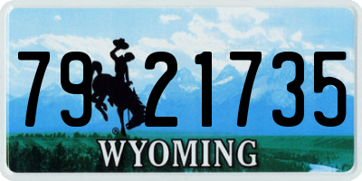 WY license plate 7921735