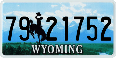 WY license plate 7921752