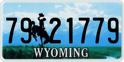 WY license plate 7921779
