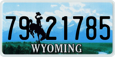 WY license plate 7921785