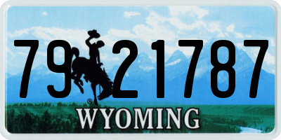 WY license plate 7921787