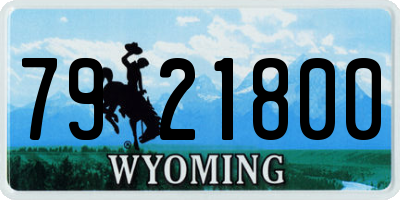 WY license plate 7921800