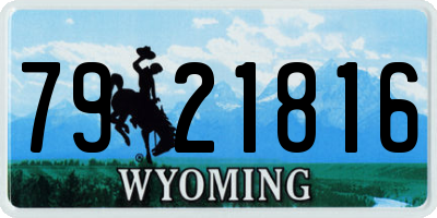 WY license plate 7921816
