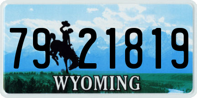 WY license plate 7921819