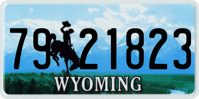WY license plate 7921823
