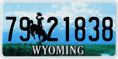 WY license plate 7921838