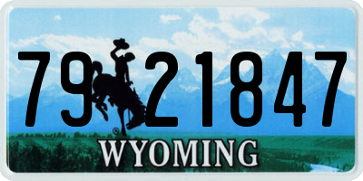 WY license plate 7921847