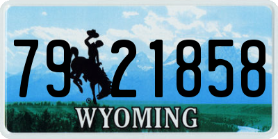 WY license plate 7921858