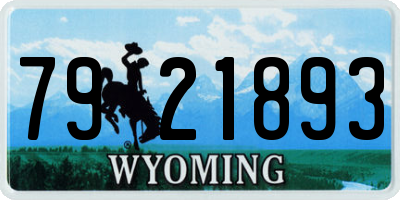 WY license plate 7921893