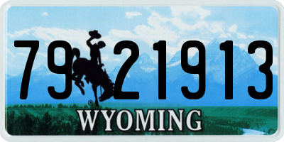 WY license plate 7921913