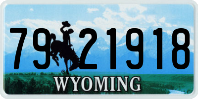 WY license plate 7921918