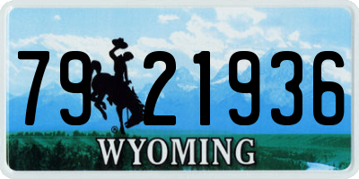 WY license plate 7921936
