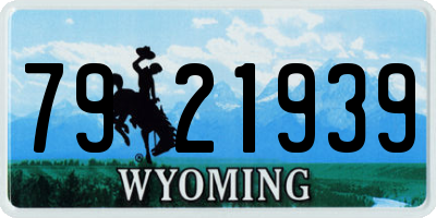 WY license plate 7921939