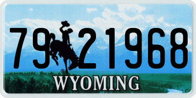 WY license plate 7921968