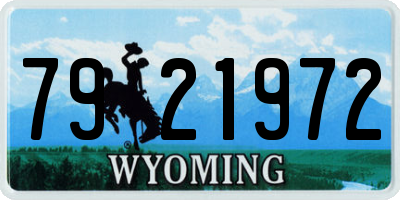 WY license plate 7921972
