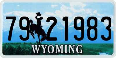 WY license plate 7921983