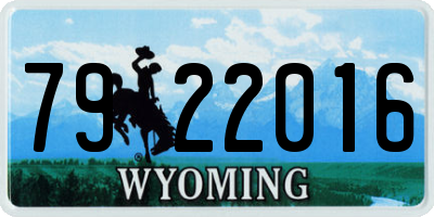 WY license plate 7922016
