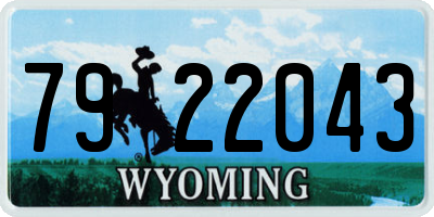 WY license plate 7922043