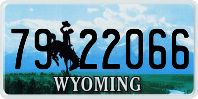 WY license plate 7922066