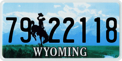 WY license plate 7922118