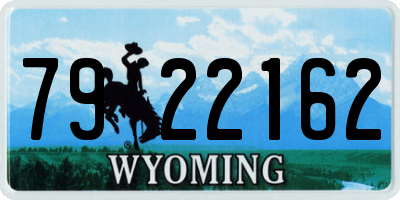 WY license plate 7922162