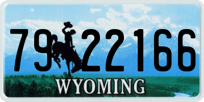 WY license plate 7922166
