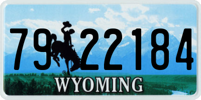 WY license plate 7922184