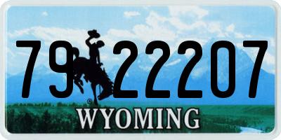 WY license plate 7922207