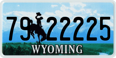 WY license plate 7922225
