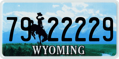 WY license plate 7922229