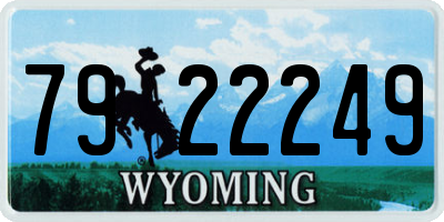 WY license plate 7922249