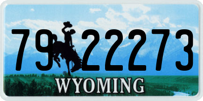 WY license plate 7922273