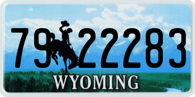 WY license plate 7922283