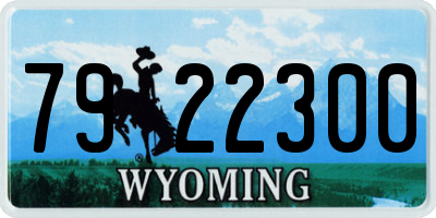 WY license plate 7922300