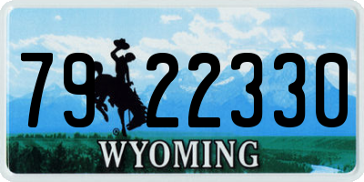 WY license plate 7922330