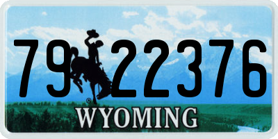WY license plate 7922376