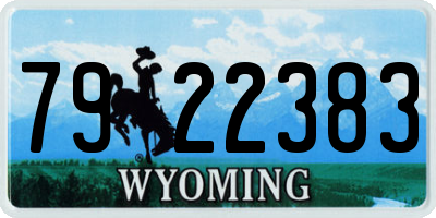 WY license plate 7922383