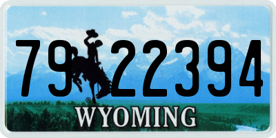 WY license plate 7922394