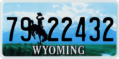 WY license plate 7922432