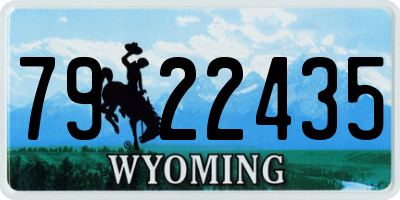 WY license plate 7922435