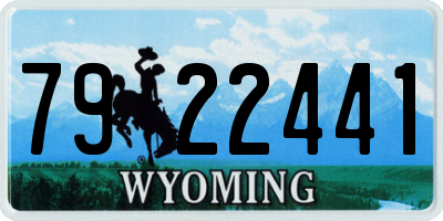 WY license plate 7922441