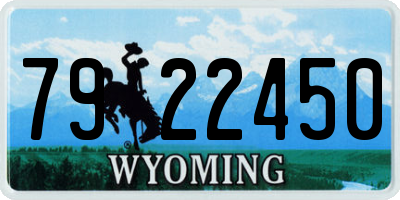 WY license plate 7922450