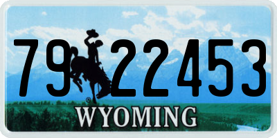 WY license plate 7922453