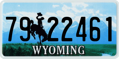 WY license plate 7922461
