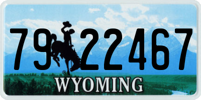 WY license plate 7922467
