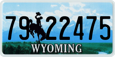 WY license plate 7922475