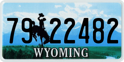 WY license plate 7922482